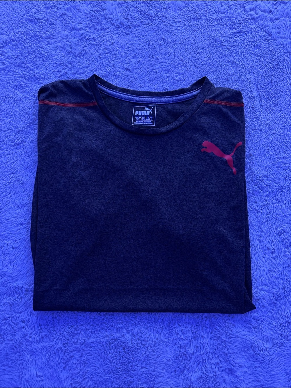 Puma Men’s Black Short-Sleeve Tee with Red Logo
